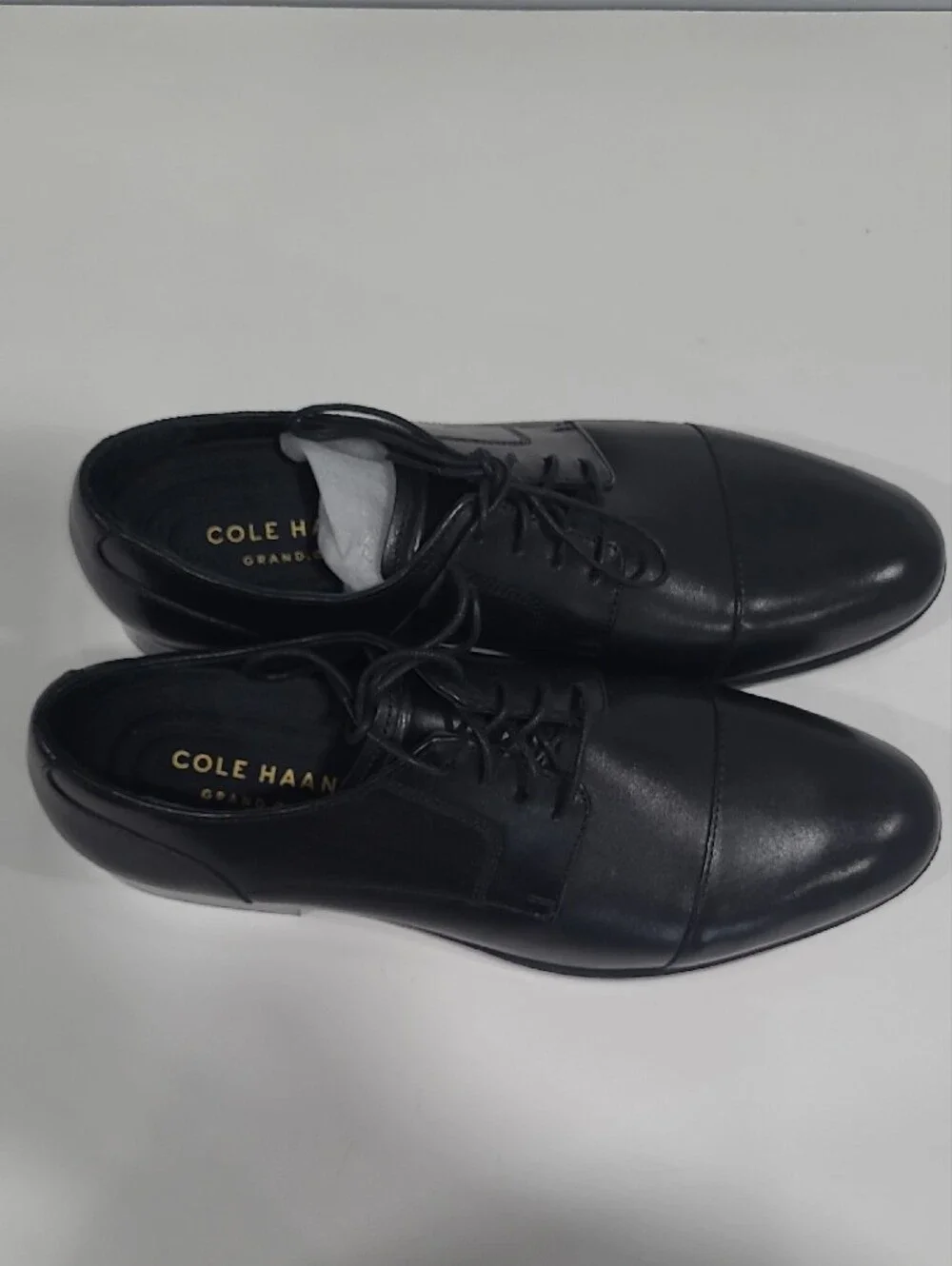 COLE HAAN Classic Black Men's GRAND OS Up Dress Shoes - Lace-Up Oxford 10.5M